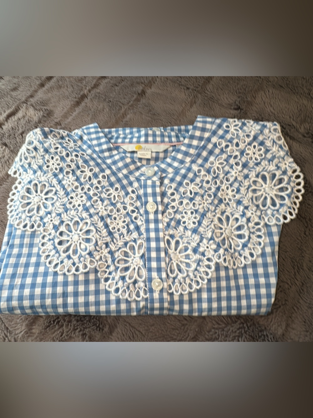 Boden Broderie Collar Shirt pit to pit 20.5 (mix39) - Picture 7 of 9